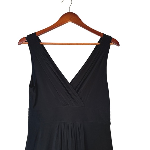 Elie Tahari Womens Black V-Neck Sleeveless Empire Waist Jersey Dress XS - Picture 4 of 10